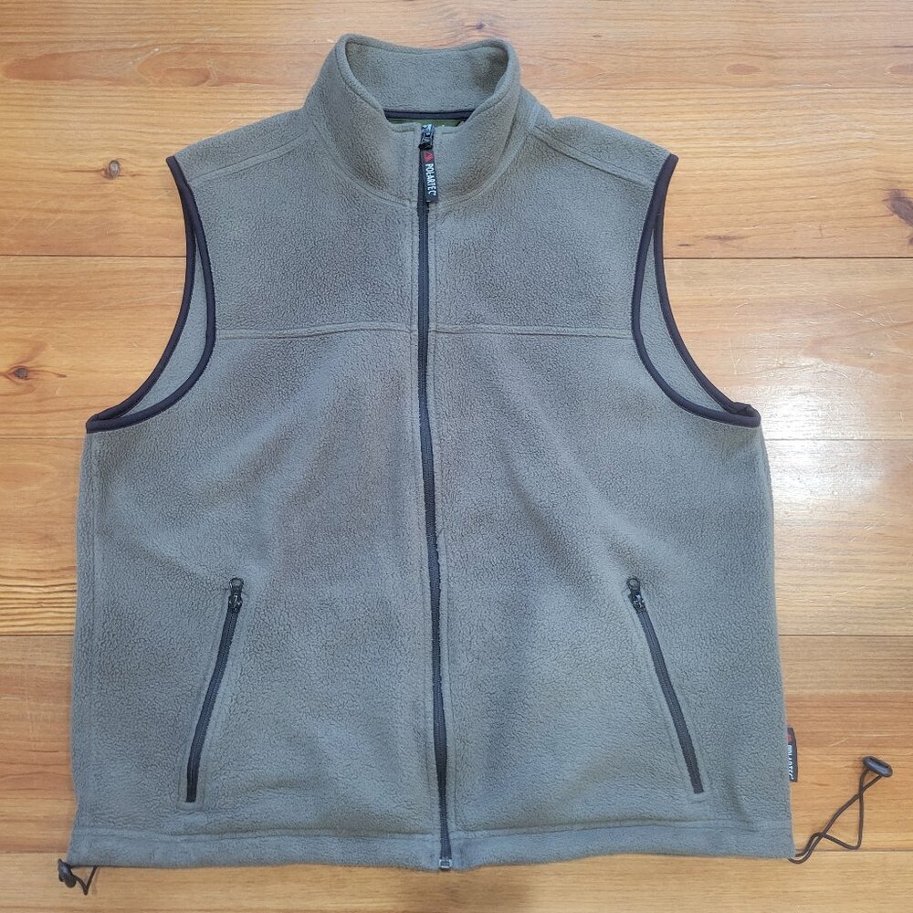 Men's Eddie Bauer Polartec Fleece Full Zip Vest Large Olive Green Black